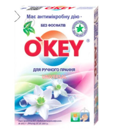 Порошок для прання O'KEY ручне прання 0,4 кг. (4820049381177)